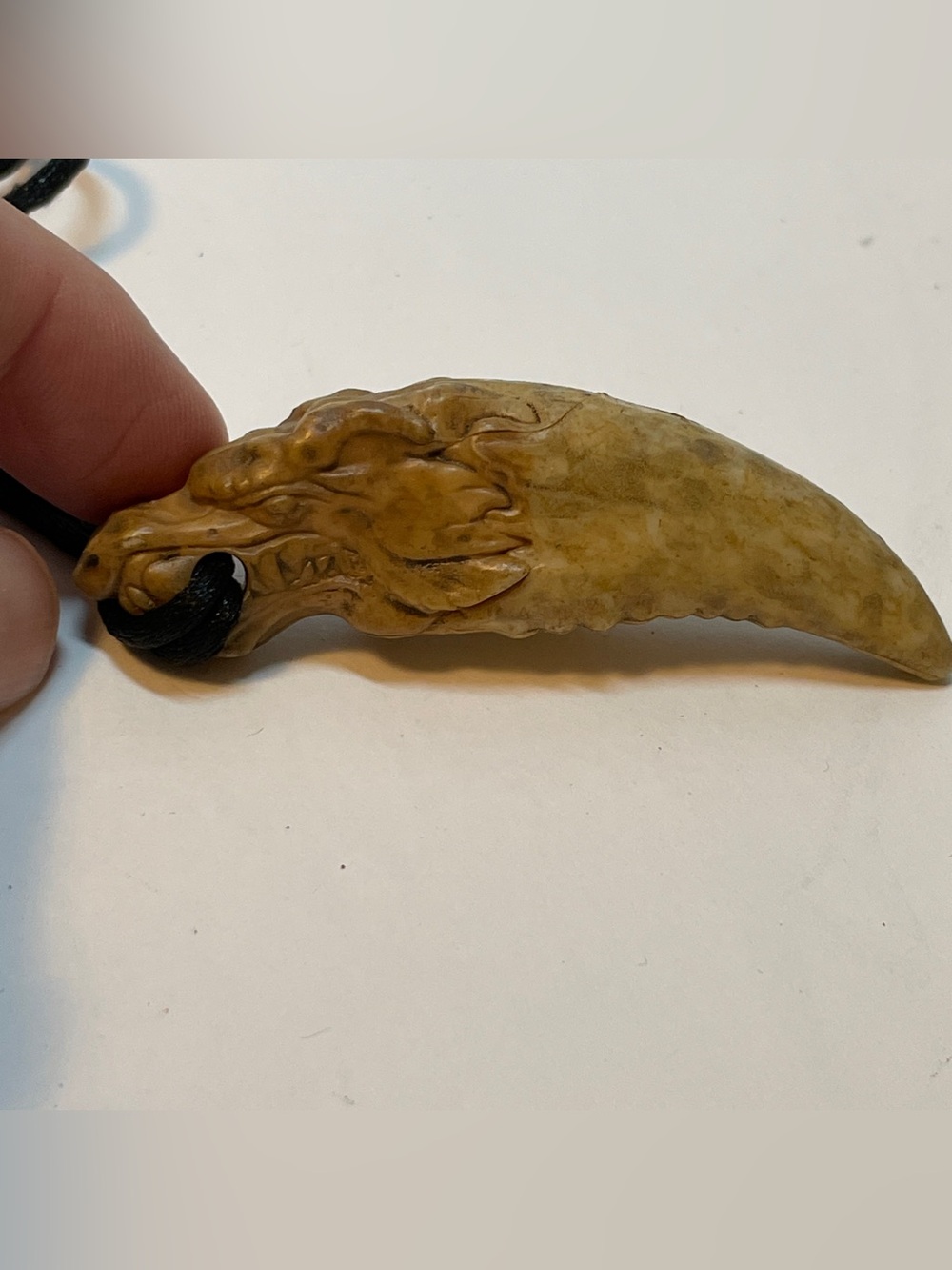 Resin Tooth With dragon head pendant Black Cord Necklace - Picture 8 of 8